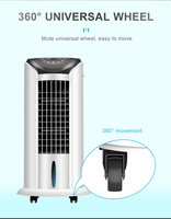 Climatiseur portable sur pied sans pales, silencieux, en plastique, avec télécommande électrique, 3 vitesses, pour maison et garage