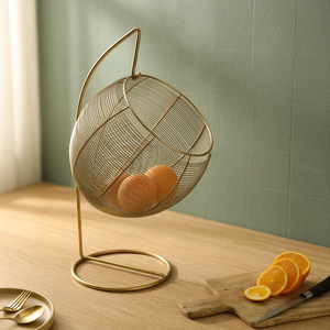 Panier de rangement de fruits en fer à dessus ouvert de haute qualité organisation de cuisine à domicile seau de rangement en fil métallique - Product Image 6