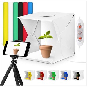 Shooting Tent Box 40cm With 6 Color Backdrops Dual Light <b>Strip</b> For Product Photography <b>Plastic</b> Plug Powered - Product Image 1