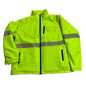 <b>High</b> <b>Visibility</b> Soft Shell Polyester Fleece Unisex Reflective Safety Uniform All Seasons Security Guard <b>Jacket</b> Needle Detection - Product Image 1