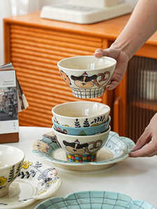Factory Wholesale Cartoon Underglaze Ceramic <b>Dinnerware</b> <b>Sets</b> High Quality Oven Safe Dishwasher Safe Customizable Colors - Product Image 1