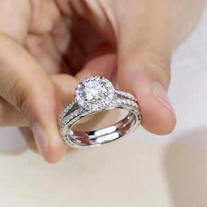 แหวนเพชรเมสซี่ รุ่น MSR-1666 ทรงกลม เงินแท้ 925 ประดับเพชรแบบ Halo เพชรเลี้ยงในห้องปฏิบัติการ - Product Image 5