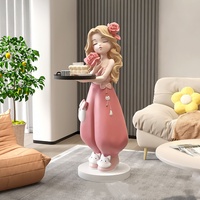 Lampe LED sculpturale en forme de fille de dessin animé, grande décoration de sol pour salon, meuble TV, côté canapé, ornement décoratif