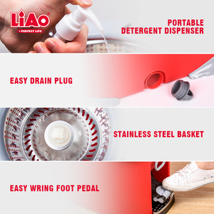 LiAo Easy Clean Foot Pedal 360 <strong>Spin</strong> <strong>Mop</strong> and Bucket Set with Power Wringer System and Soap Dispenser - Product Image 5