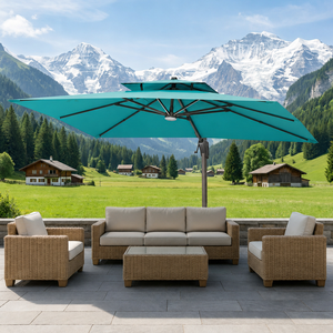 <span class=keywords><strong>Sombrilla</strong></span> <span class=keywords><strong>de</strong></span> Patio Cantilever <span class=keywords><strong>de</strong></span> 9x12 pies, Parasol Grande para Exteriores <span class=keywords><strong>con</strong></span> Base <span class=keywords><strong>de</strong></span> Tanque <span class=keywords><strong>de</strong></span> Agua para Terraza, Piscina y Jardín - Product Image 2