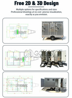 Goeasy Luxury Mobile, remorques sanitaires portables d'occasion, 4 cabines de luxe spacieuses, pour toilettes extérieures, à vendre