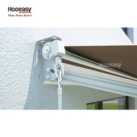 Auvent rétractable manuel électrique en aluminium à bras repliables Hooeasy pour fenêtre, porte, patio, balcon, toit, protection solaire