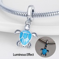 Pendentif Lumineux Transfrontalier Style Océan Coquillage, Crabe, Dauphin, Étoile de Mer et Tortue Marine en Argent, Perles et Accessoires de Bijoux DIY
