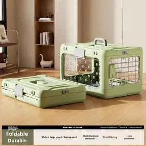 Transporteur d'animaux de compagnie pliable réglable à main en PP pour chiens et chats, voyage en voiture, boîte de <span class=keywords><strong>transport</strong></span> pour chats, extérieur respirant - Product Image 3