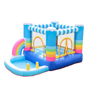 Aire inflable al aire libre para niños Sunny Rainbow Jumping Castle Slide Bouncer House Castillo hinchable para niños - Product Image 1