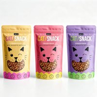 Sachets personnalisés laminés anti-odeur, de qualité alimentaire, en plastique, pour aliments pour animaux (chats, chiens), avec fermeture éclair, pour friandises pour animaux de compagnie