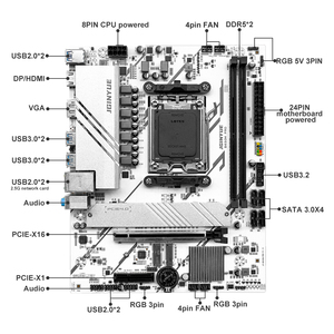 JGINYUE M-ATX scheda madre B650M Pro AM5 supporto <span class=keywords><strong>DDR5</strong></span> memoria a doppio canale Max 64GB 4800 a 6000 + MHz RAM B650 scheda madre - Product Image 3
