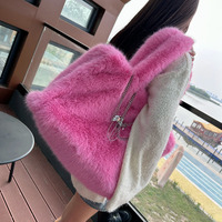 Femmes mode hiver sacs fourre-tout renard fausse fourrure sacs à bandoulière grande capacité bandoulière sacs en peluche