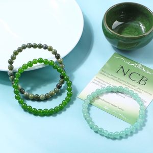 Nouveauté : Ensemble de 3 bracelets unisexes pour couple en pierres naturelles géométriques de 4 mm, 6 mm et 8 mm avec carte, œil de tigre brut - Product Image 3