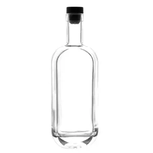 750ml 25.4oz London Oblong Extra Flint Glass Bottles with 22mm Bra Top for Rum Tequila Vodka Gin and Whiskey