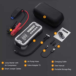 Arrancador de Baterías Portátil de 24000mAh y 4000A con Bomba de Aire, Arrancador de Coches y Camiones con Inflador de Neumáticos - Product Image 3