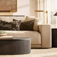 Canapé modulaire 3 pièces en bois avec coussins ultra-épais en mousse haute densité, assemblage par emboîtement, pour appartement moderne, salon domestique