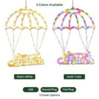 Luces de Paracaídas con Forma de Letras Navideñas, Luces LED USB de Color Blanco Cálido, Decoración Navideña para Oficina Ejecutiva, Venta al por Mayor, CE RoHS