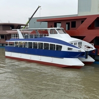 Grandsea Catamaran à double pont en aluminium de 17 m/55 pieds, bateau ferry pour passagers, 110 passagers, moteurs in-bord, vitesse maximale de 20 nœuds