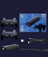 Konsol Game M33 Game Stick 4K HD Mini Retro Portabel untuk TV, Konsol Video Game Nirkabel 2.4G, Mendukung Colokan EU/US untuk Hadiah