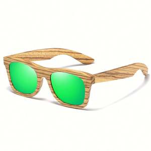 Gafas de Sol Cuadradas de Madera con Bisagras Metálicas y Logotipo Personalizado al por Mayor, Gafas de Sol Polarizadas de Madera de Zebra para Hombre y Mujer - Product Image 5