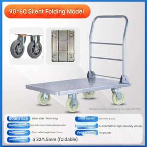 Industriële transportkar met vier wielen, verchroomd staal, hoge belastbaarheid (1000-1200 kg), geschikt voor winkels, industrie en magazijnen. - Product Image 4