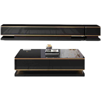 Table basse moderne et meuble TV en bois, console multimédia de luxe, ensemble de meubles de salon