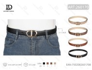 Cintura da Donna con Fibbia a Piastra da 3,0 cm, 110 cm, Stile Casual in Pelle Nera con Fibbia in Lega - Product Image 3