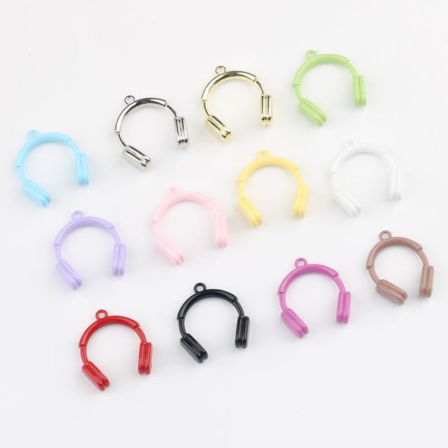 Zinc Alloy Paint Color Earphone Pendant Charms Handmade DIY Necklace Bracelet Earrings Other Jewelry Accessories