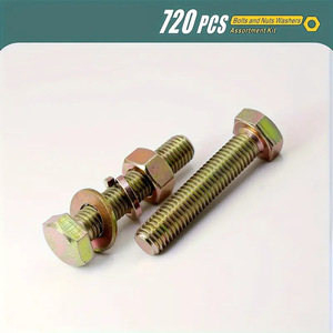 720Pcs Hex Bolt Set M4 M5 M6 Nuts Washers Assortment Kit Standard Grade 8.8 Carbon Steel Unc Thread - Product Image 5