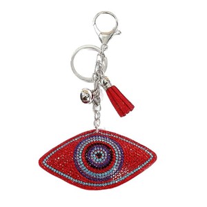 New Arrival Bling Bling Rhinestone Crystal Devil Eye Pendant Shiny Evil Eyes Glass <b>Key</b> <b>Chain</b> Bag Accessories 3D Eco-Friendly - Product Image 6
