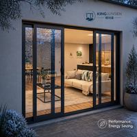 Porte coulissante moderne en aluminium pour patio européen avec rupture de pont thermique et double vitrage trempé pour cave à vin et économie d'énergie