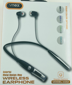 Auricolari Wireless Vmex con Fascia da Collo, Design in Metallo, Cuffie Sportive Magnetiche Bluetooth Modello M22 - Product Image 1