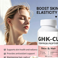 Capsules de peptides GHK-Cu bruts cosmétiques OEM 50mg 100mg, supplément pour la croissance des cheveux à l'acide hyaluronique, soin de la peau, capsules GHK-Cu