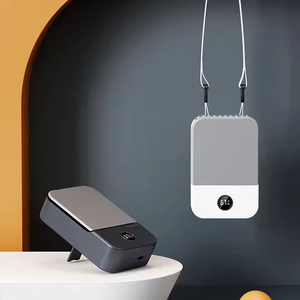 Портативный вентилятор на шею с LED-дисплеем, USB, беспроводной, 3 скорости, для автомобиля, на аккумуляторе - Product Image 1