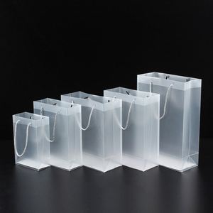 Sac fourre-tout en plastique PP transparent personnalisé en gros, avec poignée robuste, pour cadeaux - Product Image 1