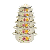 14-24cm 6 Pcs Émail Casserole Batterie De Cuisine 676HDB