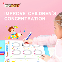 KEYBABY Livres magiques réutilisables Point par point – Amusants, éducatifs, pour l'apprentissage du contrôle, la pratique de l'écriture, du dessin et de l'impression pour enfants