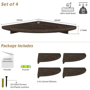 Estante esquinero de madera para artículos de tocador, estantería de almacenamiento multicapa, estantería esquinera de madera maciza para baño - Product Image 5