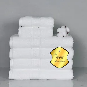 White 100% turkish cotton super soft bath and face towel set custom jacquard Satin bath towel set