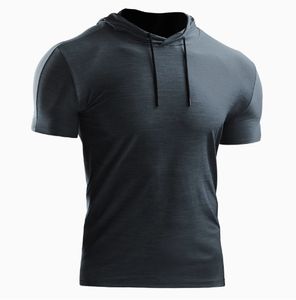 OEM personnalisable hommes séchage rapide Gym Active Wear à capuche Fitness athlétique Performance chemise évacuation de l'humidité tricoté imprimé - Product Image 4