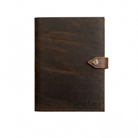 Cuaderno de Cuero Personalizado A5, Diario de Viaje Recargable con Logotipo Personalizado y Cierre a Presión