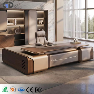 Scrivania Direzionale a L in Legno con <span class=keywords><strong>Design</strong></span> Moderno a Cablaggio Nascosto, Arredamento di Lusso per <span class=keywords><strong>Ufficio</strong></span> - Product Image 1