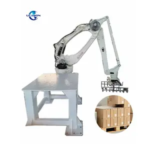 Factory Price Automatic Carton Box Bagging Robot Palletizer Machine Water Juice Bottle Box Automatic Robot Palletizer Machine