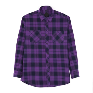 Camisas de franela con botones a presión de algodón MOQ bajo cuadros personalizados de franela al por mayor de fábrica verdadera - Product Image 6