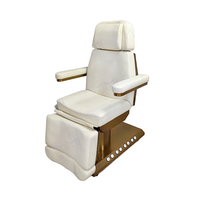 M & S Nouvelle table de massage des cils en acier inoxydable moderne avec commande au pied intégrée Électrique Portable Lit de beauté pour le visage à 3 moteurs