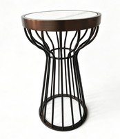 Table basse moderne de luxe en acier inoxydable avec plateau en marbre, écologique, pour hall d'hôtel et salon