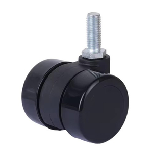 38mm Black Durable <b>Plastic</b> 360 Degree Swivel No Brake Screw Stem Casters M8x20mm Thread 3 Year Warranty For Office Furniture - Product Image 1