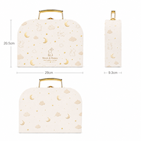 Coffret Mini Valise en Carton Rigide Personnalisé avec Finition UV et Gaufrage pour Cadeaux Souvenirs de Naissance Bébé