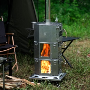 <span class=keywords><strong>Stufa</strong></span> Portatile da Esterno Antivento per Tenda da Campeggio, Camino per Riscaldamento Invernale, Braciere <span class=keywords><strong>a</strong></span> <span class=keywords><strong>Legna</strong></span> Fai da Te - Product Image 1